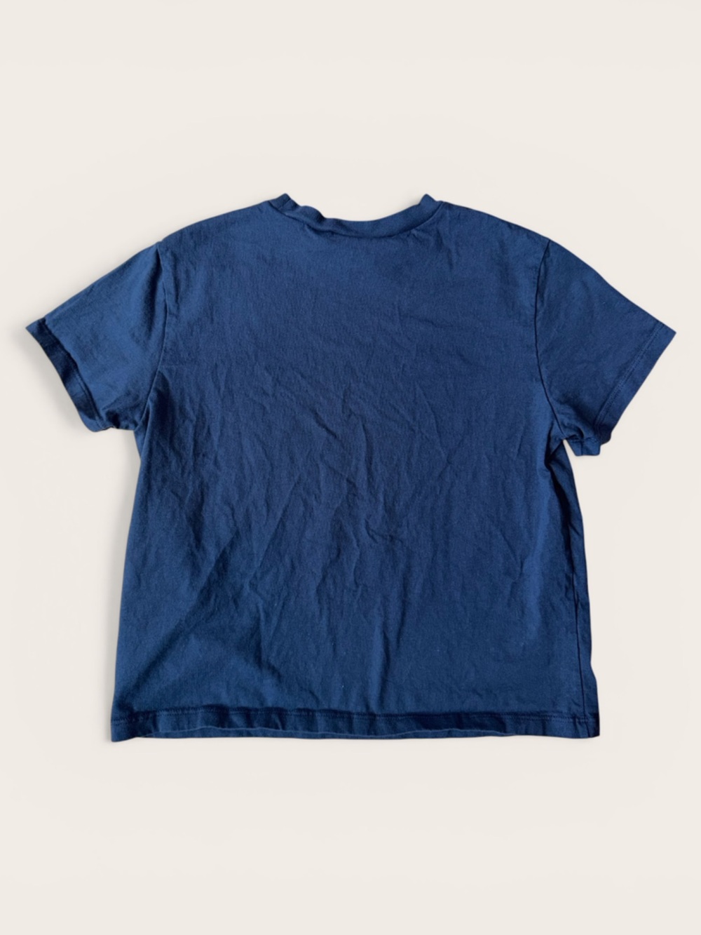 Reformation Rowan Crew Tee Midnight Blue Boxy Cotton Top S - Picture 3 of 5
